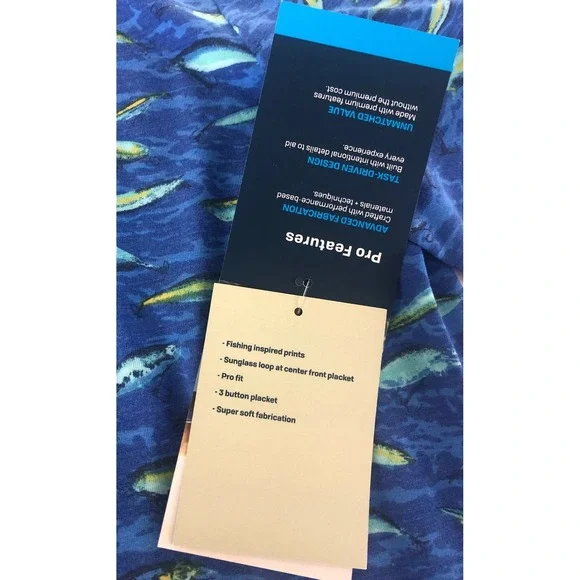 Magellan‎ Outdoors Pro Print Short Sleeve Fishing Polo Shirt Men's Size M Blue - Picture 7 of 8